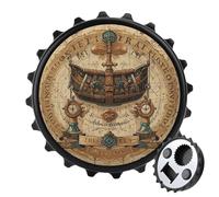 Décapsuleur magnétique en forme de carte au trésor antique, outil de cuisine peu encombrant, décapsuleur amusant et aimant de réfrigérateur pour le camping, les voyages, le camping - Style noir
