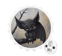 Décapsuleur magnétique en forme de chauve-souris pour réfrigérateur - Décapsuleur rond magnétique - Décapsuleur plat pour cuisine et bar - Cadeau pour les amateurs de bière