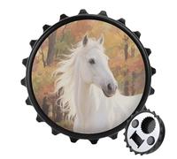 Décapsuleur magnétique en forme de cheval blanc aquarelle pour réfrigérateur, décapsuleur rond magnétique pour cuisine et bar, cadeau pour les amateurs de bière