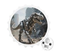 Décapsuleur magnétique en forme de dinosaure mécanique dans une ville ruinée, décapsuleur magnétique pour réfrigérateur, décapsuleur rond magnétique pour cuisine et bar, cadeau pour les amateurs de