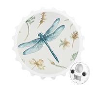Décapsuleur magnétique en forme de libellule pour réfrigérateur - Ouvre-bouteille rond magnétique pour cuisine et bar, cadeau pour les amateurs de bière