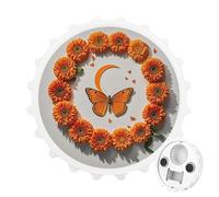 Décapsuleur magnétique en forme de papillon orange et lune, outil de cuisine peu encombrant, décapsuleur amusant et aimant de réfrigérateur pour camping, voyage, camping