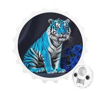 Décapsuleur magnétique en forme de tigre rose bleue, outil de cuisine peu encombrant, décapsuleur de bière amusant et aimant de réfrigérateur pour camping, voyage, camping, blanc