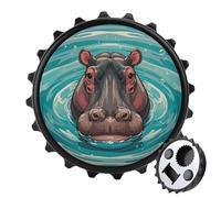 Décapsuleur magnétique en forme d'hippopotame, outil de cuisine peu encombrant, décapsuleur de bière amusant et aimant de réfrigérateur pour camping, voyage, camping, style noir