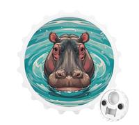 Décapsuleur magnétique en forme d'hippopotame, outil de cuisine peu encombrant, décapsuleur de bière amusant et aimant de réfrigérateur pour camping, voyage, camping, blanc