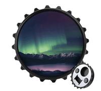 Décapsuleur magnétique en plastique pour réfrigérateur, motif aurore du Nord, imprimé nuit, pour les amateurs de bière (noir)