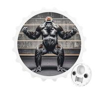Décapsuleur magnétique Gorillas in Fitness Gym - Outil de cuisine peu encombrant - Ouvre-bière amusant et aimant de réfrigérateur pour camping, voyage, camping - Blanc