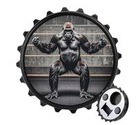 Décapsuleur magnétique Gorillas in Fitness Gym - Outil de cuisine pour économiser de l'espace - Ouvre-bière amusant et aimant de réfrigérateur pour le camping, les voyages et le camping - Style noir