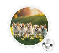 Décapsuleur magnétique Happy Little Dog - Outil de cuisine peu encombrant - Ouvre-bière amusant et aimant de réfrigérateur pour camping, voyage, camping - Blanc