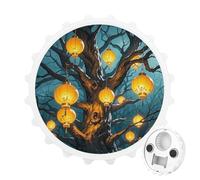 Décapsuleur magnétique Lanterns Hang from The Trees, outil de cuisine peu encombrant, décapsuleur amusant et aimant de réfrigérateur pour camping, voyage, camping, blanc