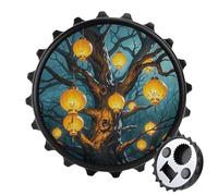 Décapsuleur magnétique Lanterns Hang from The Trees, outil de cuisine peu encombrant, décapsuleur de bière amusant et aimant de réfrigérateur pour camping, voyage, camping, style noir