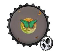 Décapsuleur magnétique motif de papillon vert soleil et lune, outil de cuisine peu encombrant, décapsuleur amusant et aimant de réfrigérateur pour le camping, les voyages, le camping, style noir