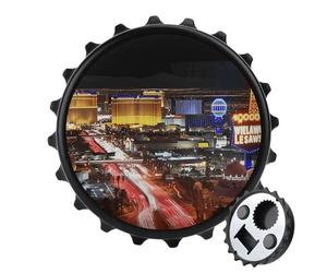 Décapsuleur magnétique multifonction avec imprimé ville nocturne de Las Vegas, décapsuleur classique