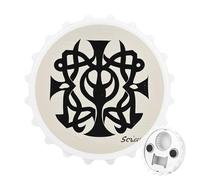 Décapsuleur magnétique noir avec symboles supernaturels pour réfrigérateur, décapsuleur rond magnétique pour cuisine et bar, cadeau pour les amateurs de bière