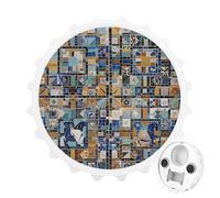 Décapsuleur magnétique nostalgique en mosaïque de marbre, outil de cuisine peu encombrant, décapsuleur amusant et aimant de réfrigérateur pour camping, voyage, camping, style blanc