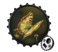 Décapsuleur magnétique papillon doré volant - Outil de cuisine pour économiser de l'espace - Ouvre-bière amusant et aimant de réfrigérateur pour le camping, les voyages et le camping - Style noir