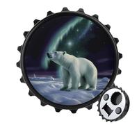 Décapsuleur magnétique pour réfrigérateur, ours polaires aurores boréales, décapsuleur fantaisie personnalisé en plastique pour les amateurs de bière (noir)