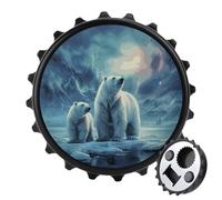 Décapsuleur magnétique pour réfrigérateur, ours polaires aurores boréales, décapsuleur fantaisie personnalisé en plastique pour les amateurs de bière (noir)