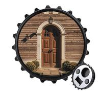 Décapsuleur magnétique rétro en forme de porte rurale, outil de cuisine économiseur d'espace, décapsuleur amusant et aimant de réfrigérateur pour camping, voyage, camping, style noir