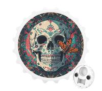 Décapsuleur magnétique squelette de papillon de la mort, outil de cuisine peu encombrant, décapsuleur amusant et aimant de réfrigérateur pour camping, voyage, camping, blanc