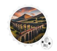 Décapsuleur magnétique Sunset over Elevated Bridge, outil de cuisine peu encombrant, décapsuleur amusant et aimant de réfrigérateur pour camping, voyage, camping, blanc