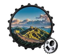 Décapsuleur magnétique « The Great Wall of China », outil de cuisine peu encombrant, décapsuleur amusant et aimant de réfrigérateur pour le camping, les voyages, le camping - Style noir