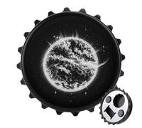 Décapsuleur magnétique The Mysterious Burning of The Sun, outil de cuisine peu encombrant, décapsuleur amusant et aimant de réfrigérateur pour le camping, les voyages, le camping - Style noir