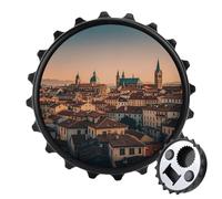 Décapsuleur magnétique « The Old Town at Sunset » - Outil de cuisine pour économiser de l'espace - Ouvre-bière amusant et aimant de réfrigérateur pour le camping, les voyages et le camping - Style