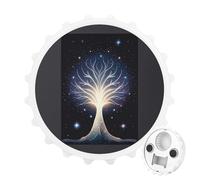 Décapsuleur magnétique « The Tree of Psychic Life » - Outil de cuisine pour économiser de l'espace - Ouvre-bière amusant et aimant de réfrigérateur pour camping, voyage, camping - Blanc