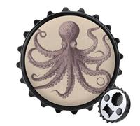 Décapsuleur magnétique vintage en forme de pieuvre, outil de cuisine peu encombrant, décapsuleur de bière amusant et aimant de réfrigérateur pour camping, voyage, camping, style noir