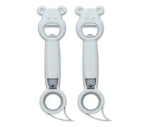 Décapsuleur manuel universel portable 4 en 1 adapté aux canettes de bière, soda, bocal, bouchon léger pour la maison, la cuisine, les et la maison : (Gris)
