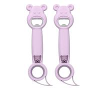 Décapsuleur manuel universel portable 4 en 1 adapté aux canettes de bière, soda, bocal, bouchon léger pour la maison, la cuisine, les et la maison : (Violet)