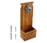 Decapsuleur Mural Biere, Beer Bottle Opener avec Cap Catcher, Décapsuleur en Bois pour Bar Maison Terrasse，Ouvre Bouteille Mural ou Sur Pied, Cadeau Homme Anniversaire pour Papa Mari，12x7,4x30cm