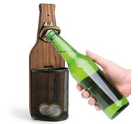Decapsuleur Mural Biere, SGZIOO Ouvre Bouteille Mural en Bois, Vintage Décapsuleur Mural avec Cap Catcher, Accessoire Bar Exterieur, Biere Cadeau Homme pour Papa, Amie et Collègue