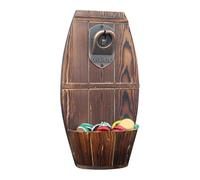 Décapsuleur mural - Design tonneau de bière en bois, ouvre-bouteille mural vintage avec collecteur de dosettes | Décoration de bar rustique pour les amateurs de bière Cuisine de pub à la maison