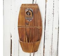 Décapsuleur mural en bois pour fût de bière, décapsuleur vintage sans trace avec récupérateur de bouchons, cadeau pour homme et amateur de bière, utilisation comme décoration de bar.