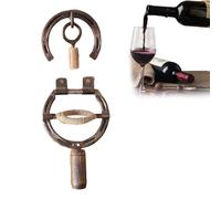 Décapsuleur mural en forme de fer à cheval avec poignée en bois rustique - Décoration et outil multifonction pour cuisine, bar, cadeau pour les amateurs de vin (A)