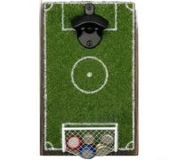 Décapsuleur mural en forme de terrain de football avec filet de récupération, panneau de bar sportif moderne et minimaliste pour salle de jeux, homme pour grotte, fêtes dans le jardin, vert, 38 cm
