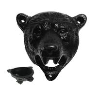 Décapsuleur mural en forme de tête d'ours en fer | Gadget de cuisine fantaisie antirouille pour boissons, sodas