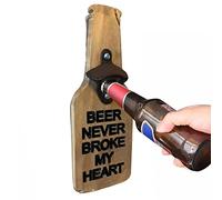 Décapsuleur mural en forme de tonneau de bière en bois pour maison, pub en plein air, ouvre-boîte