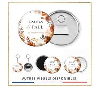 Décapsuleur ouvre-bouteille/Miroir de poche/Magnet/Cadeaux invités personnalisés x10 / Mariage Pacs Remerciement invités Merci Faveurs/Cadeau personnalisable invité mariage pacs