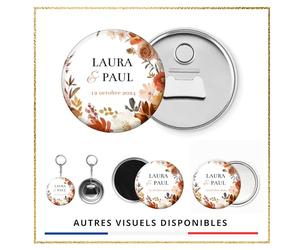 Décapsuleur ouvre-bouteille/Miroir de poche/Magnet/Cadeaux invités personnalisés x10 / Mariage Pacs Remerciement invités Merci Faveurs/Cadeau personnalisable invité mariage pacs