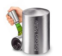 Décapsuleur personnalisé Push & Pull - Cadeau de fête des pères pour papa - Décapsuleur en aluminium aspect acier inoxydable - Décapsuleur de bière personnalisé pour hommes, amis et amateurs de bière