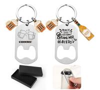Décapsuleur Porte Clef avec Gravure, 2 pièces Acier Inoxydable Decapsuleur avec Boîte Cadeau, Ouvre Bouteille Personnalisé, Décapsuleur Porte-Clés Personnalisé Cadeau pour Bière Boîtes Cuisine Bar