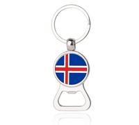 Décapsuleur porte-clés suspendu décoratif national porte-clés porte-monnaie sac porte-clés pendentif en métal amovible Islande