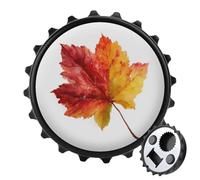 Décapsuleur rond en forme de feuille d'automne - Aimants de réfrigérateur - Pour boissons et bières - Pour réfrigérateur, cuisine, bureau