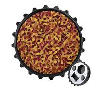 Décapsuleur rond imprimé léopard orange brûlé pour réfrigérateur, cuisine, bureau