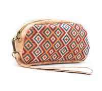 DeCarbonize Trousse à crayons en liège - En cuir végétalien - Durable - Pour étudiants, marron, Taille unique, Art aztèque