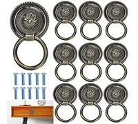 DECARETA 10 PCS Poignées de Tiroirs Vintage Antique Poignee de Meuble Vintag en Alliage de Zinc Bouton de Meuble Vintage Poignée d'Armoire Vintage Bronze avec 10 Vis pour Porte Meuble Placard