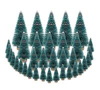 DECARETA 35Pcs Sapin de Noël Artificiel Mini Sisal - 4 Tailles Avec Base en Bois - Idéal pour Décoration, Chambre, DIY, Fête